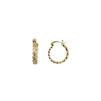 Pico Copenhagen - Elva Crystal Hoops i forgyldt messing